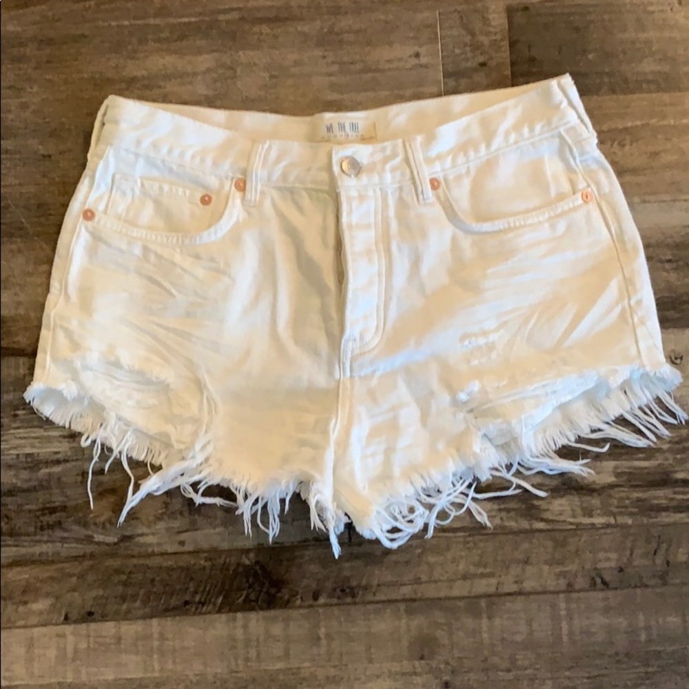 Free People White Denim Shorts